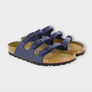 Birkenstock Florida Dark Blue Vegan Leather Sandals